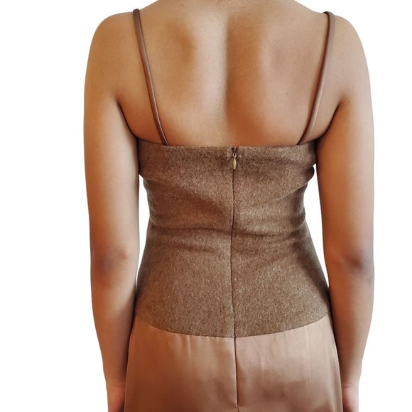 Vintage Jim Hjelm Occasions Tan/Brown Evening Gown with Cardigan Size 4 - Picture 6 of 16